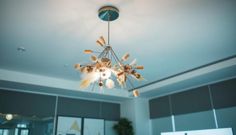 $5 Office Chandelier Makeover