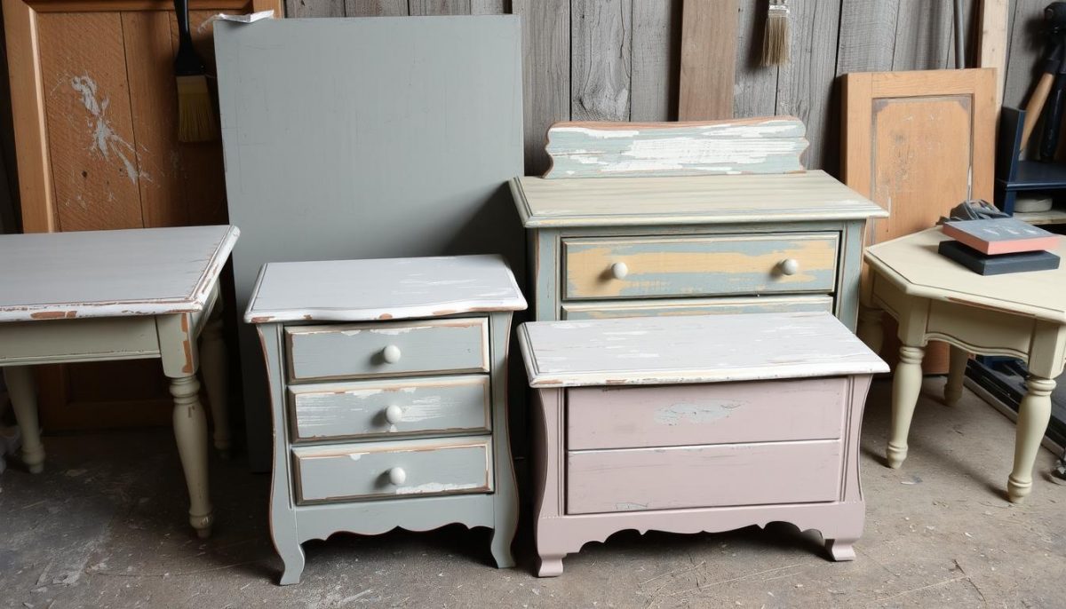 Distressing methods for sand milk paint