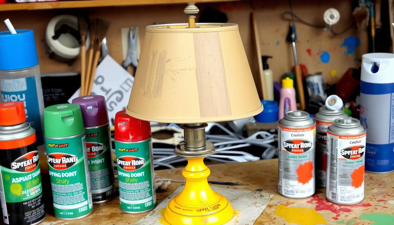 Thrift Store Lamp Makeover using Spray Paint