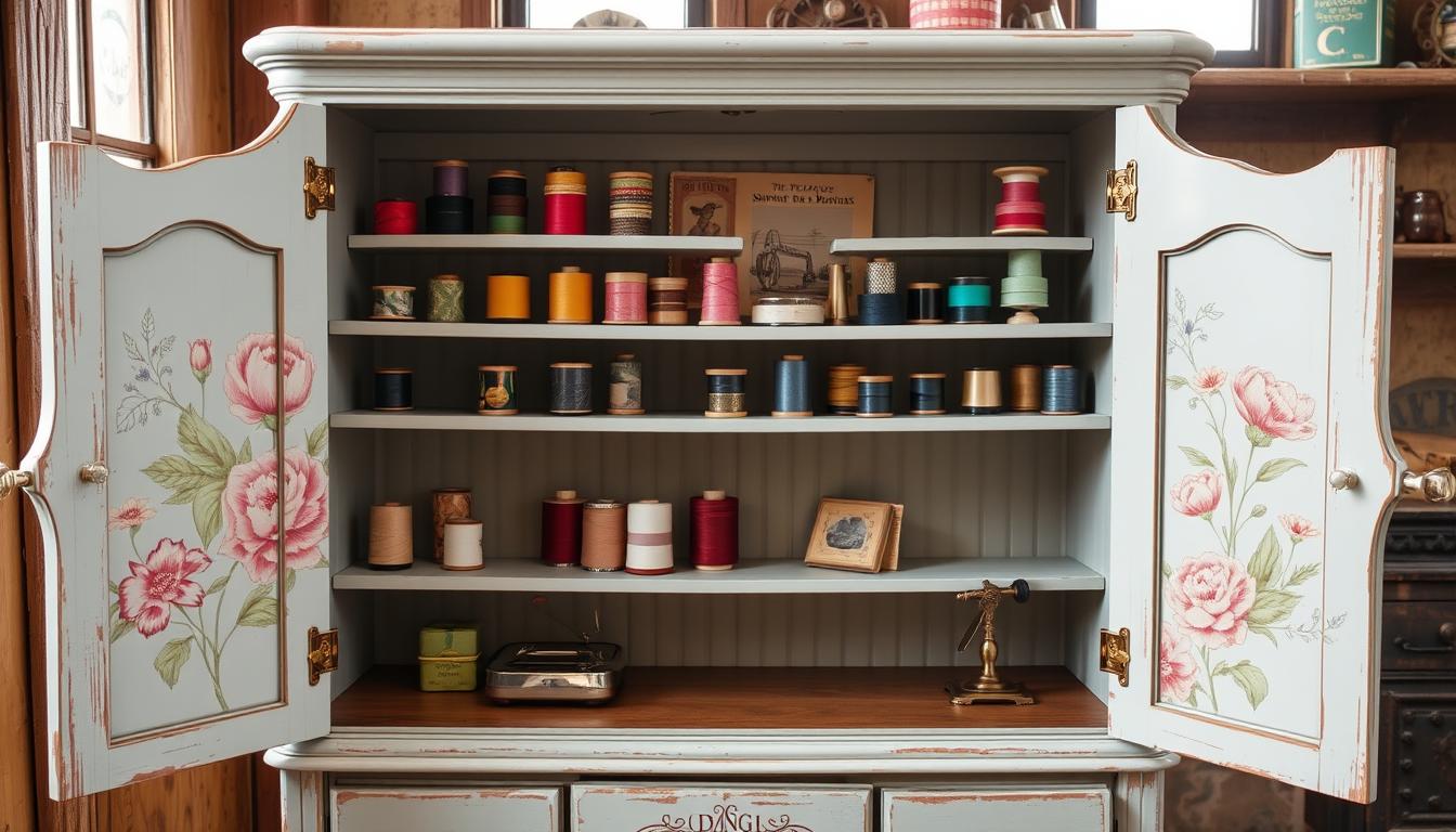 Vintage Sewing Cabinet Makeover