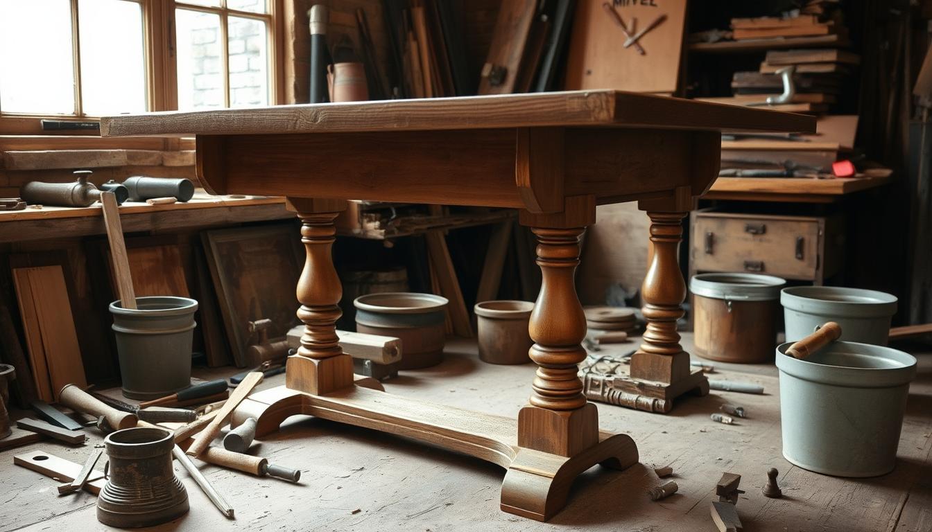 Vintage Spindle Leg Table Restoration