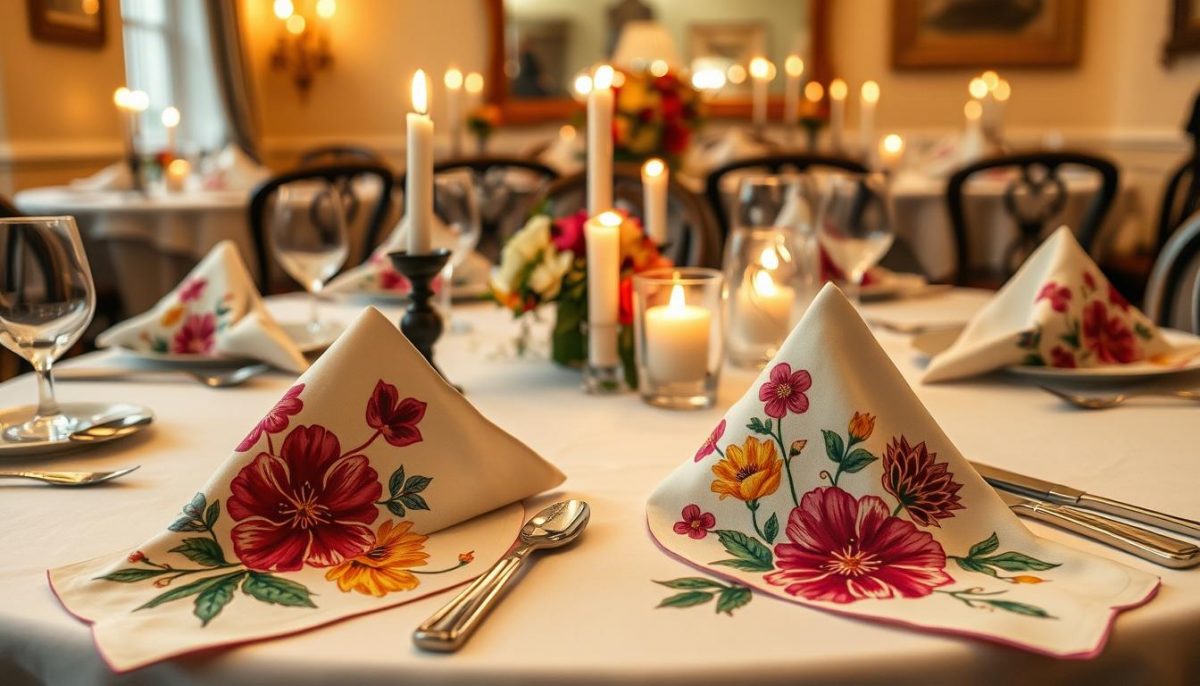 personalized dining with hand painted napkins