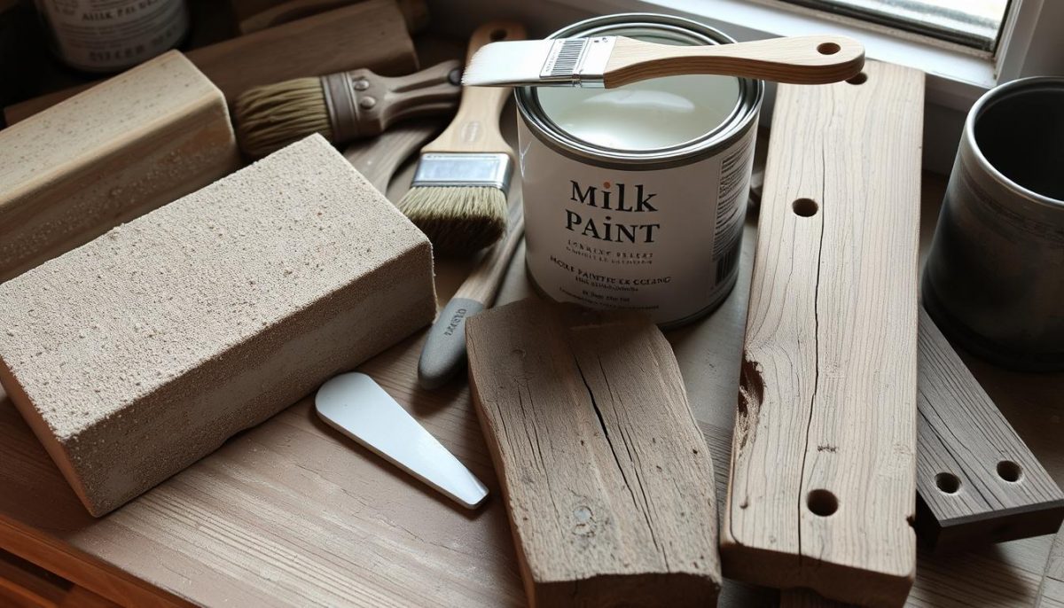 tools for milk paint distressing